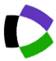 A logo with different colored squares

Description automatically generated